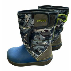 Crocs Toddler Boy Graphic Snow Boot Blue Lodge LodgePoint Crocband 204704 C7 7